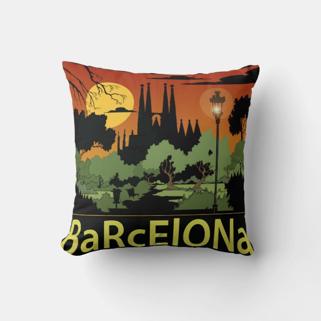 Coussin Carreau 16" de polyester de Barcelone x 16" (Recto)