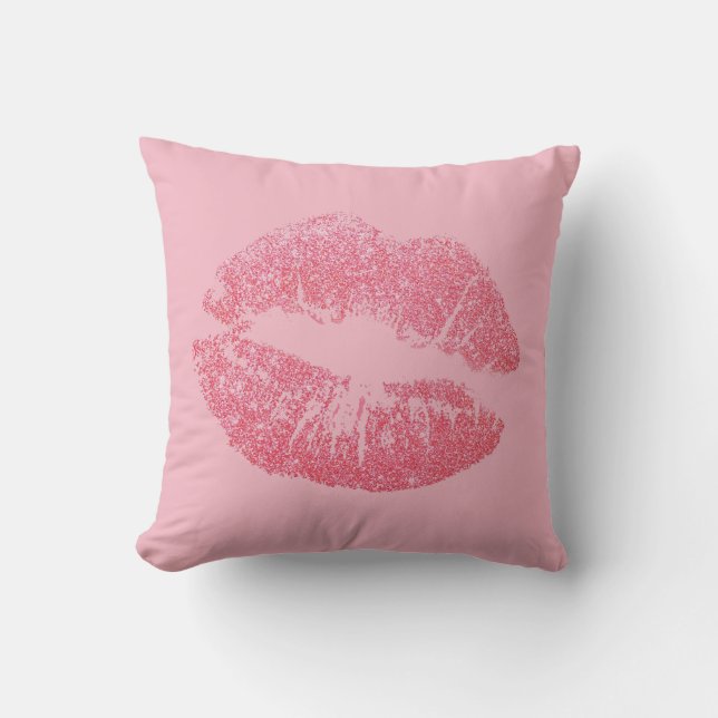 Coussin Carreau 16" de rouge à lèvres x 16" (Recto)