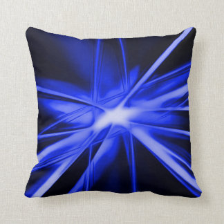 Coussin Carreau abstrait bleu d'art d'aerographe de