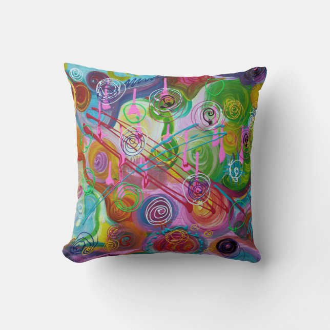 Coussin Carreau abstrait de crâne (Recto)