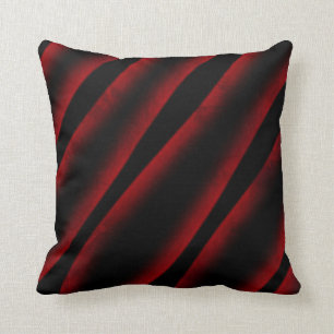 Coussin Carreau abstrait de rouge et de noir