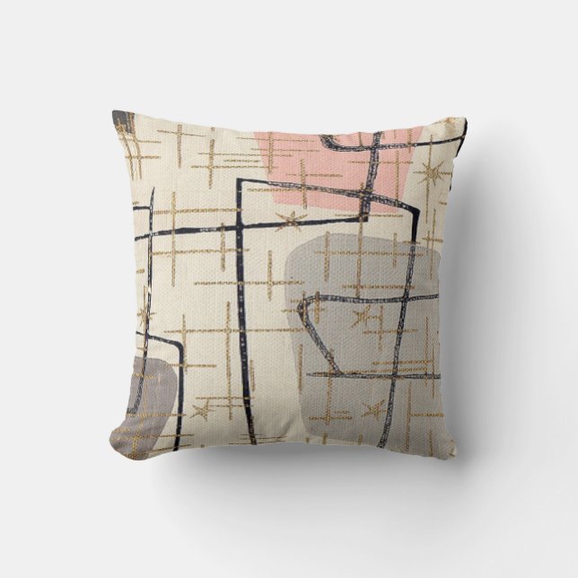 Coussin Carreau abstrait moderne de tissu de la moitié du (Recto)