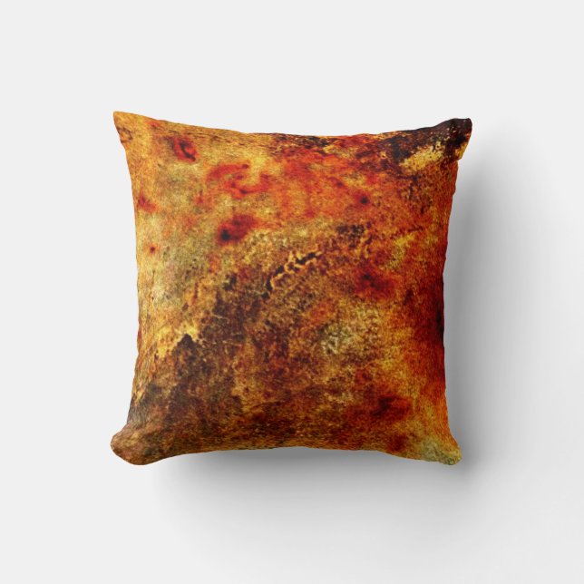 Coussin Carreau abstrait orange brûlé de Tan (Recto)