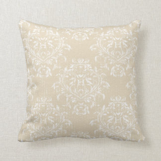 Coussin Carreau affligé de damassé/jacquard - Tan