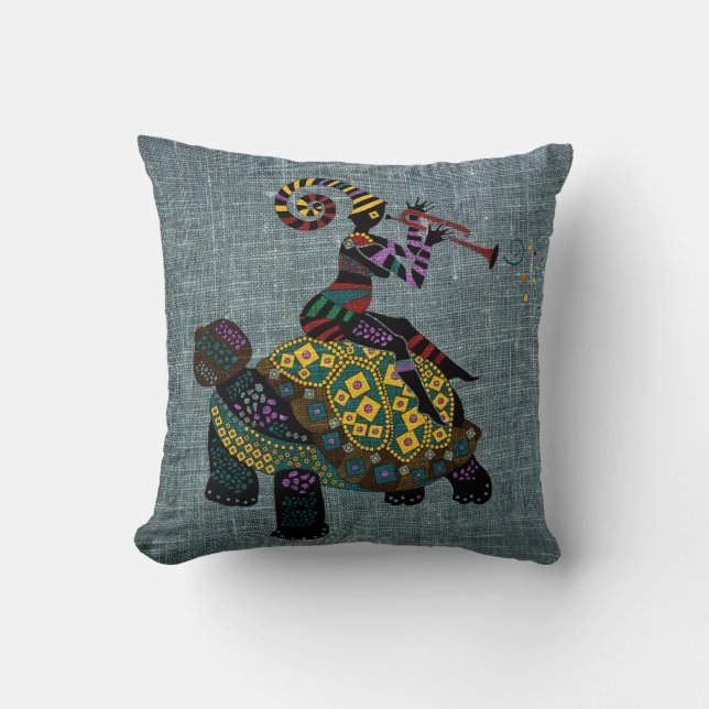 Coussin Carreau africain 16" d'imaginaire x 16" (Recto)