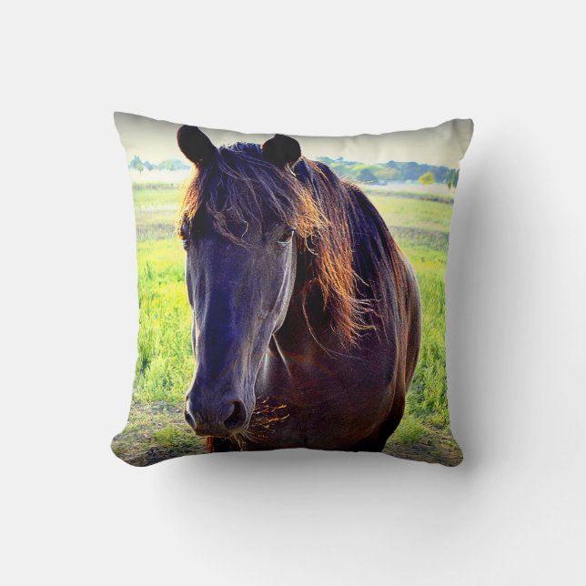 Coussin Carreau avec le cheval de marche magnifique du (Recto)