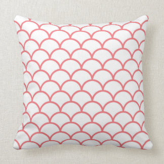 Coussin Carreau blanc avec les festons de corail