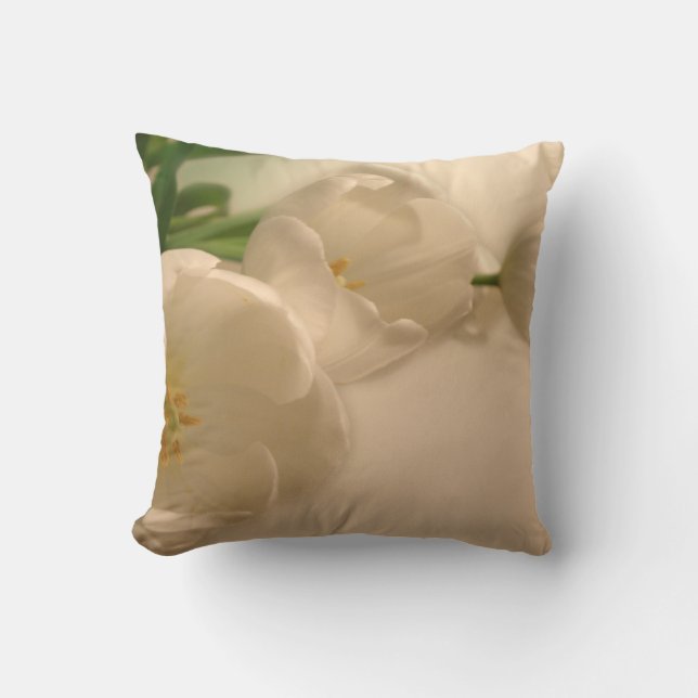 Coussin Carreau blanc de tulipes (Recto)