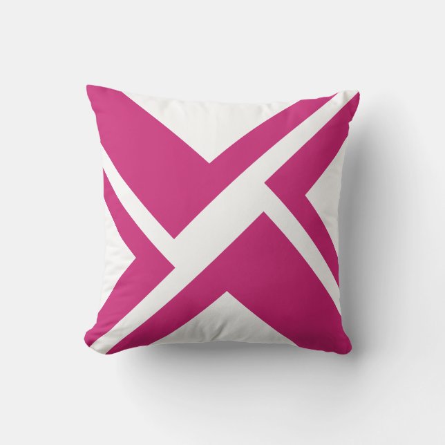 Coussin Carreau blanc et magenta (Recto)