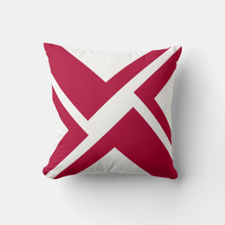 Coussin Carreau blanc et rouge