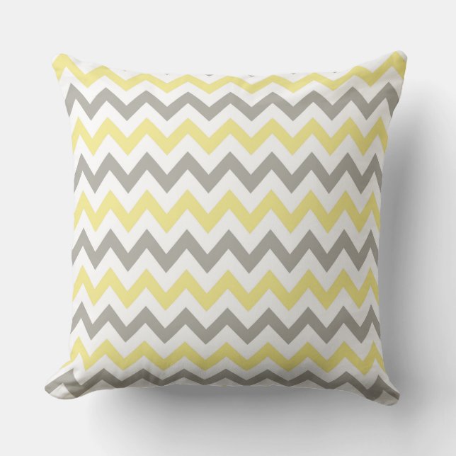 Coussin Carreau blanc, jaune et gris de conception de (Recto)
