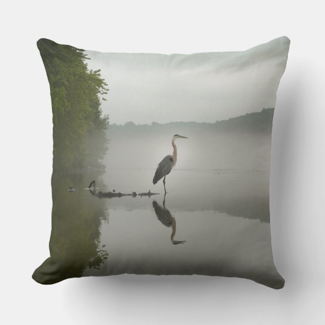 Coussin Carreau bleu de héron (Recto)
