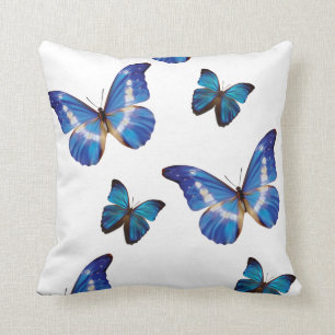 Coussin Carreau bleu de papillons