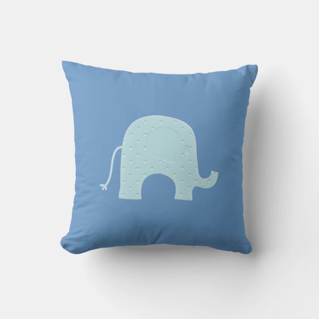 Coussin Carreau bleu de réversible d'éléphant (Recto)