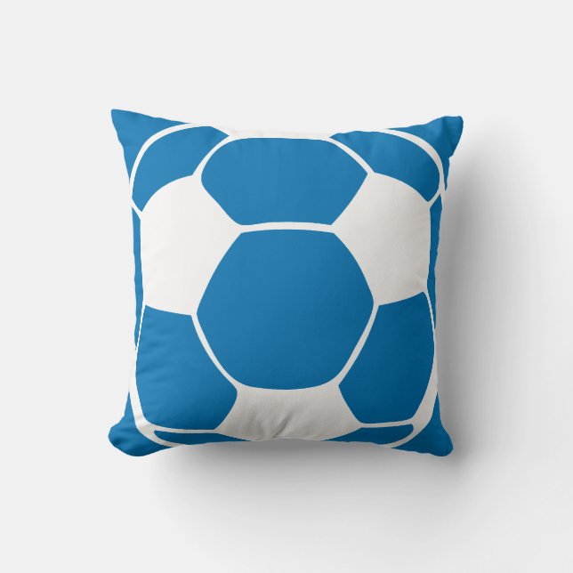 Coussin Carreau bleu du football (Recto)