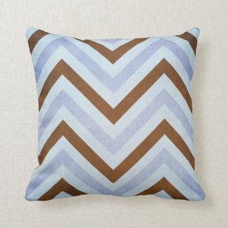 Coussin Carreau bleu et Brown de Chevron