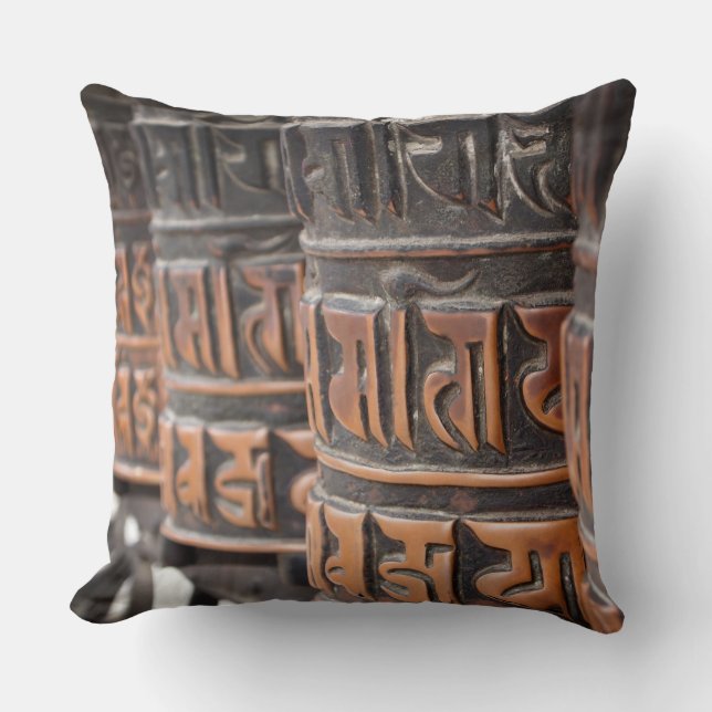 Coussin Carreau bouddhiste de roues de prière (Recto)