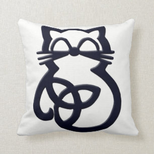 Coussin Carreau celtique de chat de noeud noir de trinité