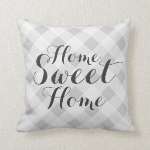 Coussin Carreau checkered gris à la maison doux à la