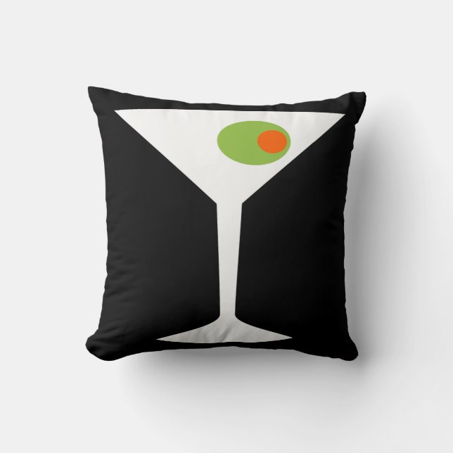 Coussin Carreau classique de Martini de film (noir) (Recto)
