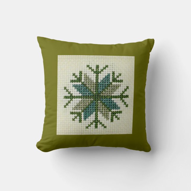 Coussin Carreau croisé letton de conception de point (Recto)