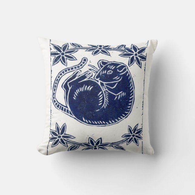 Coussin Carreau d'amants de rat (Recto)
