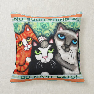 Coussin Carreau d'art du chat de l'amoureux des chats