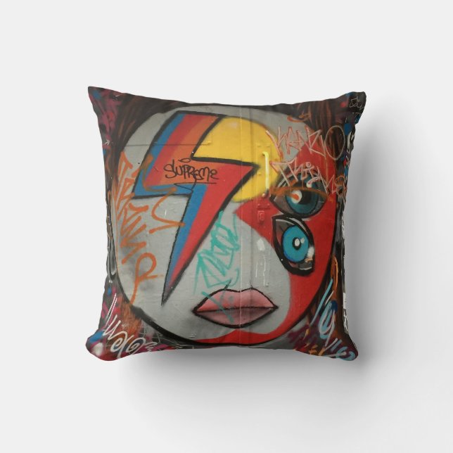 Coussin Carreau d'art/graffiti de rue de chimères de Ziggy (Recto)