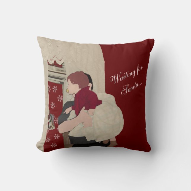 Coussin Carreau de attente de Père Noël (Recto)