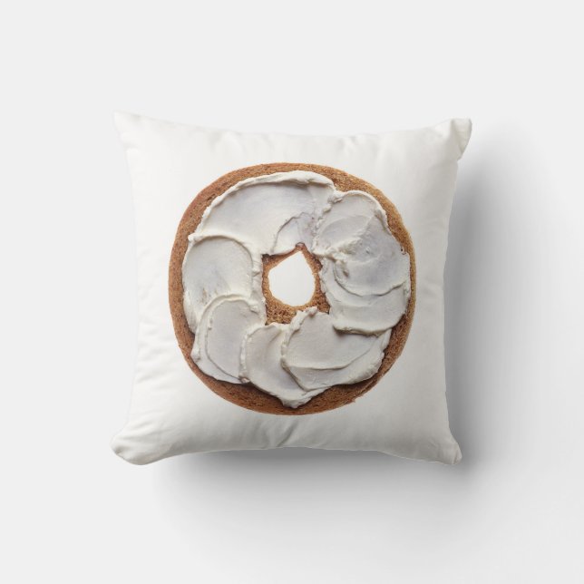 Coussin Carreau de bagel de fromage fondu (Recto)