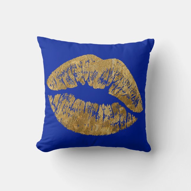 Coussin Carreau de baiser d'effet de feuille d'or (Recto)