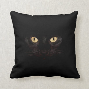 Coussin carreau de chat noir