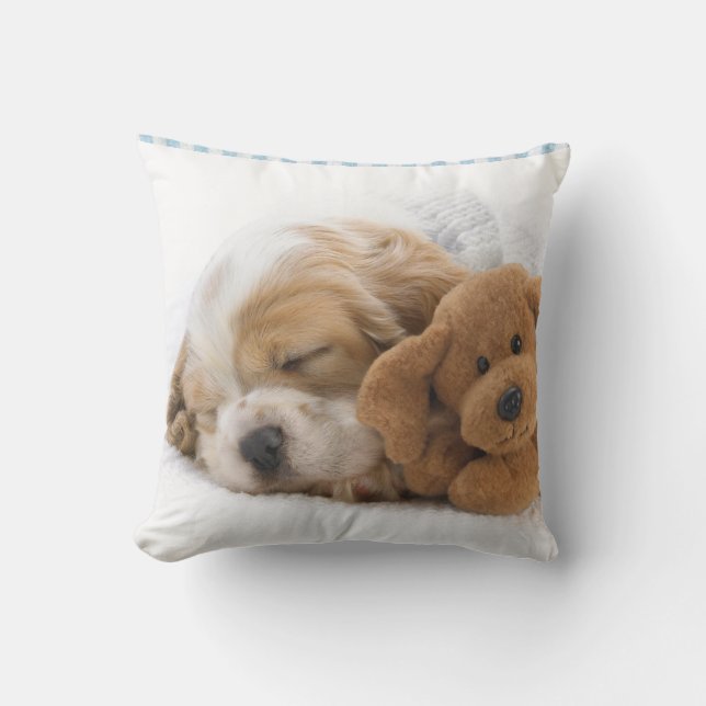 Coussin Carreau de chiot et d'ours de nounours (Recto)