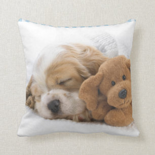 Coussin Carreau de chiot et d'ours de nounours