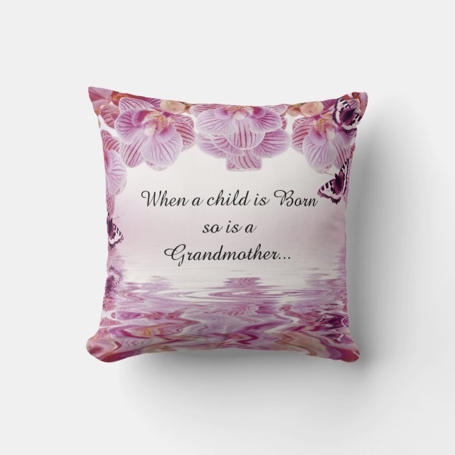 Coussin Carreau de citation de grand-mère de papillons (Recto)