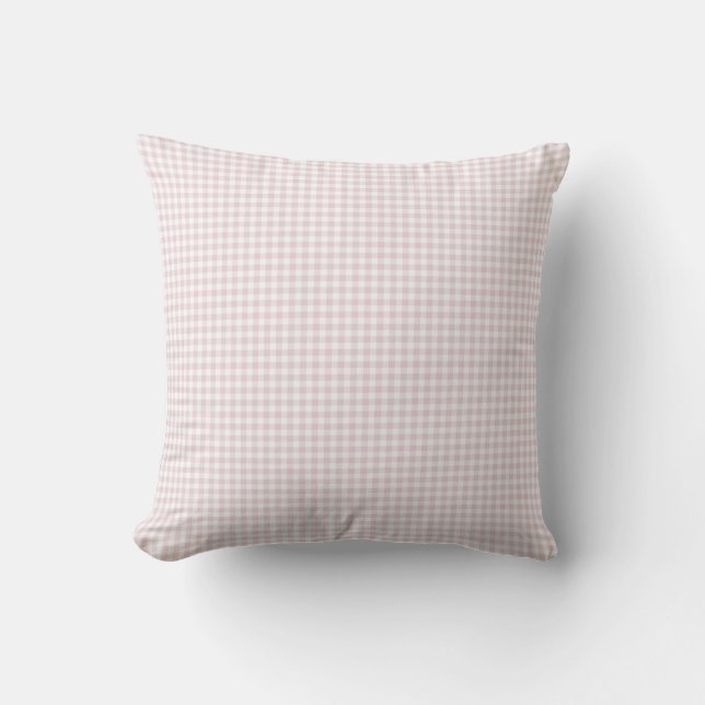 Coussin Carreau de contrôle de guingan de rose en pastel (Recto)
