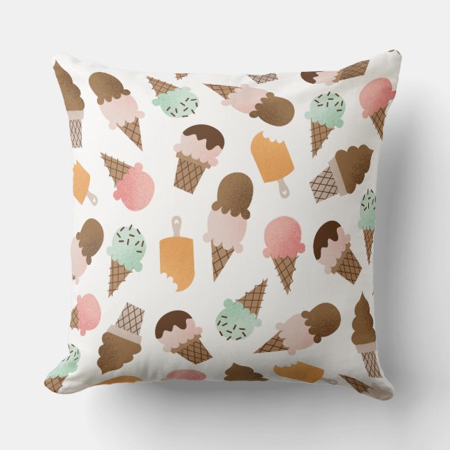 Coussin Carreau de cornets de crème glacée (Recto)
