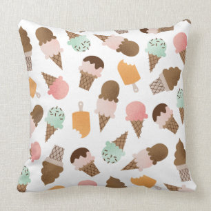 Coussin Carreau de cornets de crème glacée