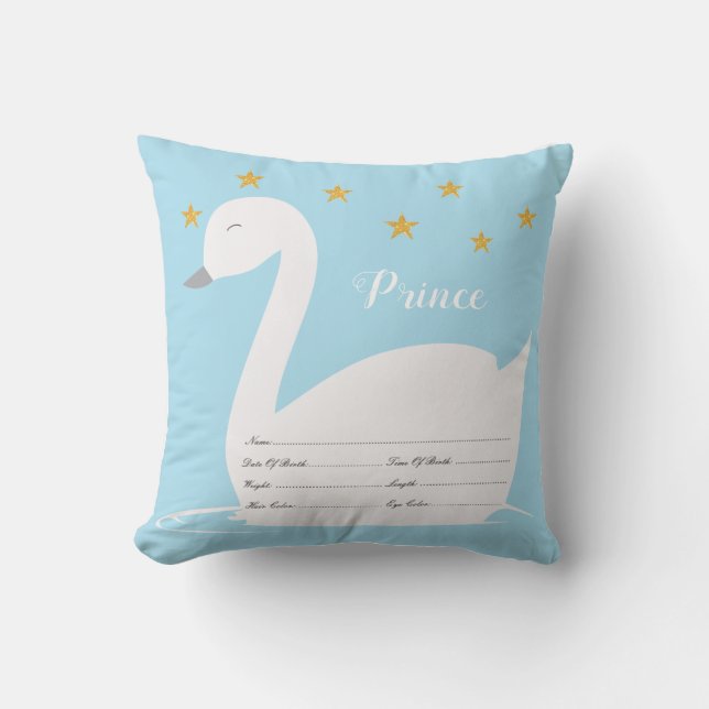 Coussin Carreau de coton d'acte de naissance de bébé (Recto)