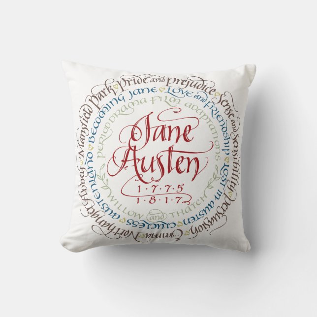 Coussin Carreau de coton - drames de période de Jane (Recto)