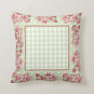 Coussin Carreau de cottage de pays en vert