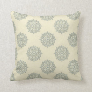 Coussin Carreau de crème et de médaillon de bleus layette