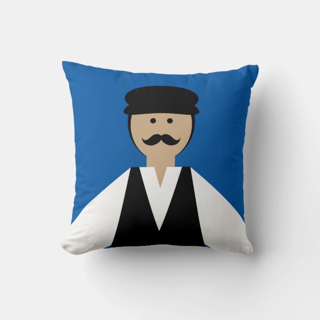 Coussin Carreau de danseur d'homme de Trikeri Grèce (Recto)