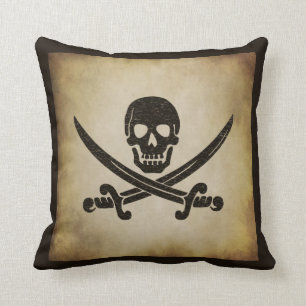 Coussin Carreau de drapeau de pirate de jolly roger