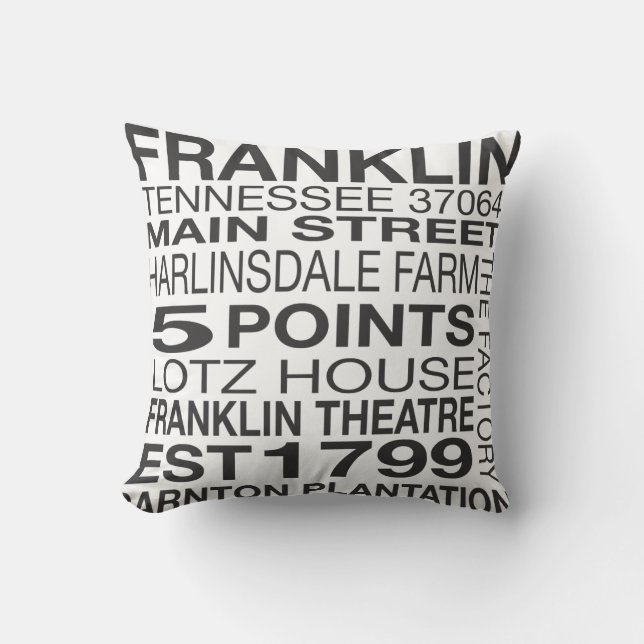 Coussin Carreau de Franklin Tennessee (Recto)