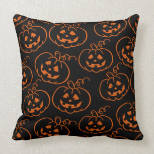 Coussin Carreau de Jack-o'-lantern de citrouilles de