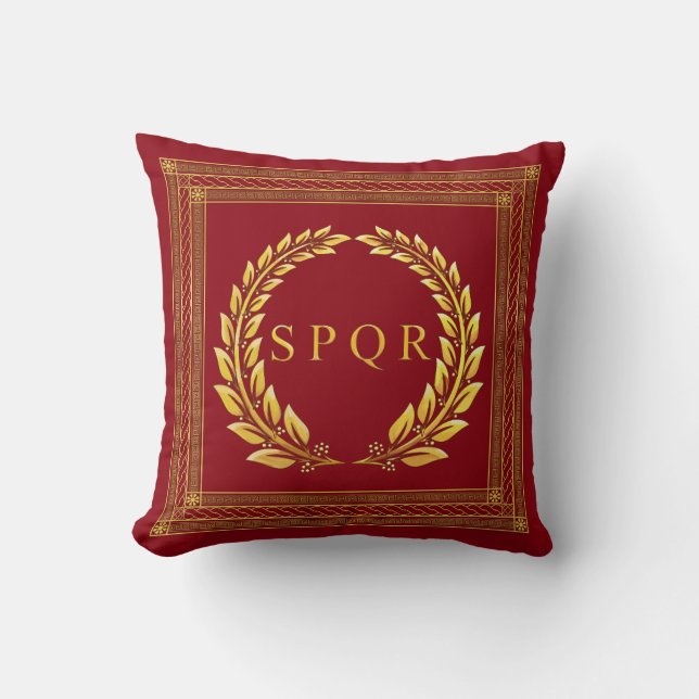 Coussin Carreau de laurier de SPQR (Recto)