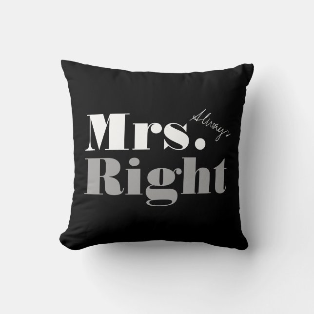 Coussin Carreau de M. Right et de Mme Always Right (Recto)