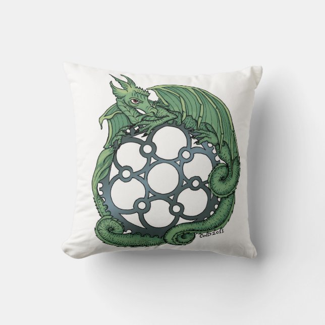 Coussin Carreau de mandala de dragon (Recto)