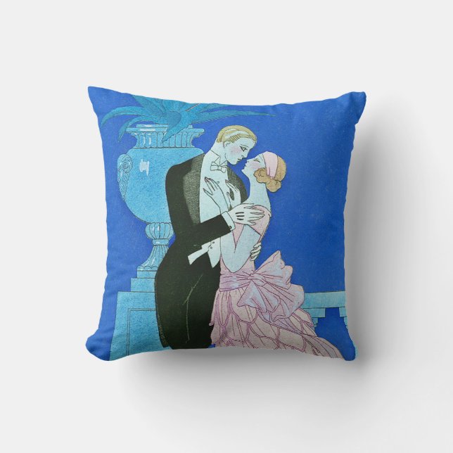 Coussin Carreau de minuit d'art déco de baiser (Recto)